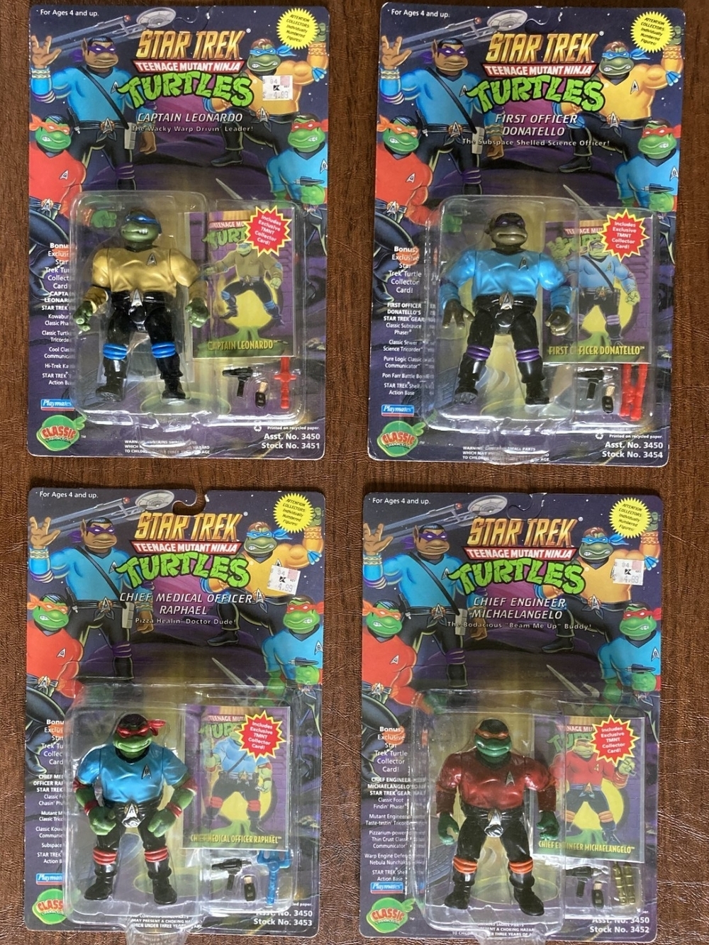 Star Trek Teenage Mutant Ninja Turtles Set — Four Sealed Figures